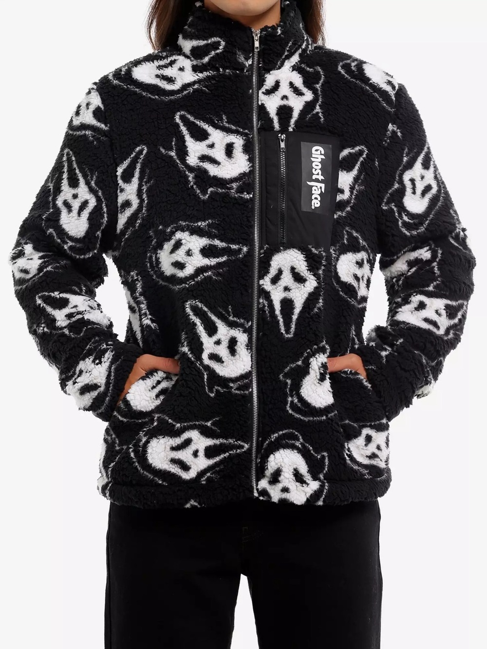 Ghost Face Sherpa Jacket Hot Topic Horror Scream Ghostface